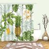 Watercolor Tropical Leaves Shower Curtain Waterproof Mildew Resistant Polyester Fabric With 12 Hooks Easy Installation For Bathr