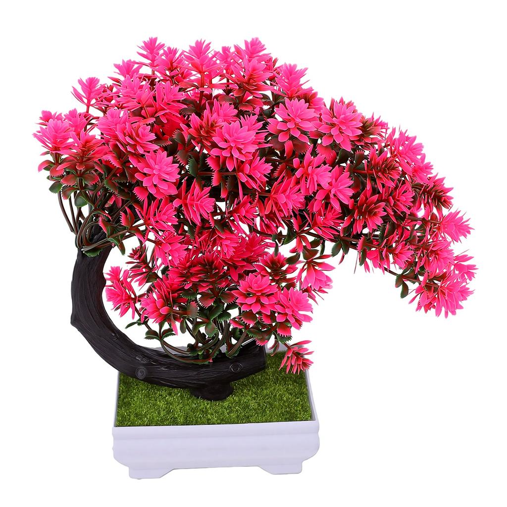 Artificial Bonsai Tree with Pot Small Desktop Faux Plant Easy Maintenance Ornament Decoration for Home Office Shelf