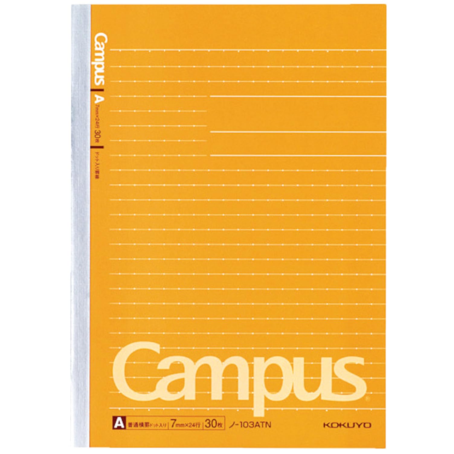 KOKUYO Campus Dotted Ruled A5 30 103ATN Notebook, Lines, Size, A-ruled, Sheets, No.