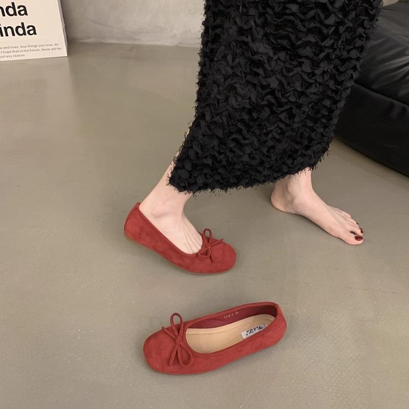 Women's Flat Shoes French Style Shallow Mouth Single Shoes Low-top Walking Flats Soft Sole Comfortable Ballet Flats Womens Shoes
