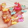 10PCS New Colorful Cute Cartoon 3D Animal Sika Deer Flat Back Cabochon Stone Scrapbook DIY Decor Figurines Crafts Accessories