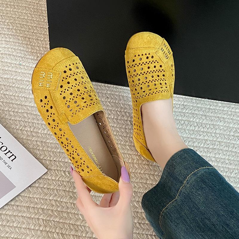 Lässige vielseitige Einzelschuhe Damen Frühling 2025 Explosion Ein-Pedal Boken Oma-Schuhe flach Mary Jane Doudou Schuhe