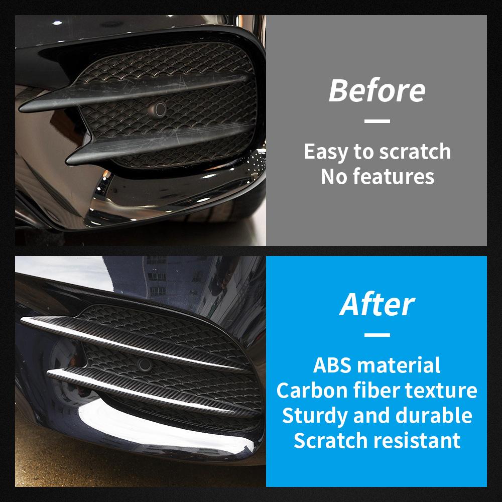 Auto-Styling Nebelscheinwerferleisten Lufteinlassgitter Abdeckung Trim ABS für Mercedes Benz W213 E-Klasse 2016- Auto-Styling