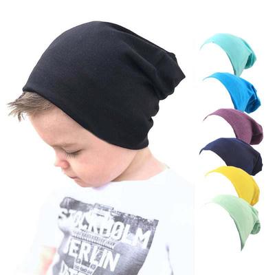 MZ-032 Stylish Kids' Solid Color Knitted Pullover Hat with Ear Protection