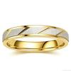 Stainless Steel Gold Color Wave Pattern Couple Ring Titanium Steel Wedding Engagement Ring Promise Ring Jewelry Gift