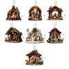 Set Of 2 Nativity Scene Pendant Acrylic Hanging Ornamentation 0.4cm Thickness For Living Room Bedroom Decoration