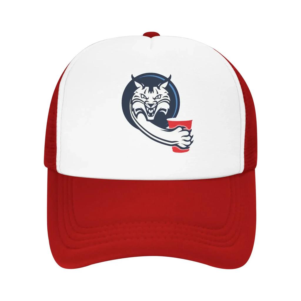 Funny Cat B-Bobcat Drinking Red Cup Hiking Mesh Baseball Caps Women Unisex Male Beach Sunscreen Hats Peaked Cap