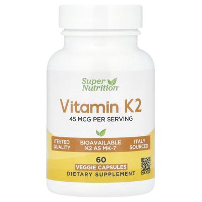 Vitamin K2, 45Mcg, 60 Veggie Capsules