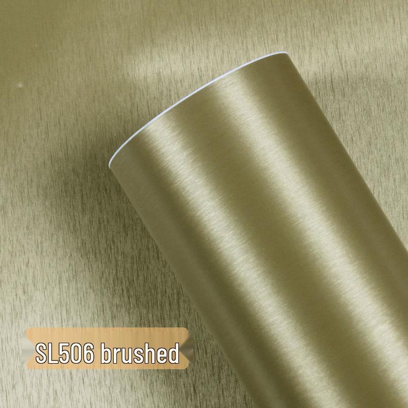Gold & Silver Brushed Metal Stainless Steel Adhesive Film for Refrigerator, Elevator, and Interior Decor
