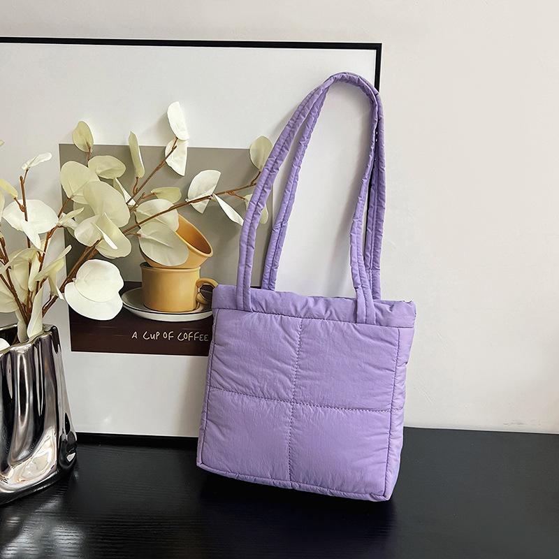 Autumn and winter new rhombus square bag new simple handbag large capacity cotton clothes shoulder armpit bag