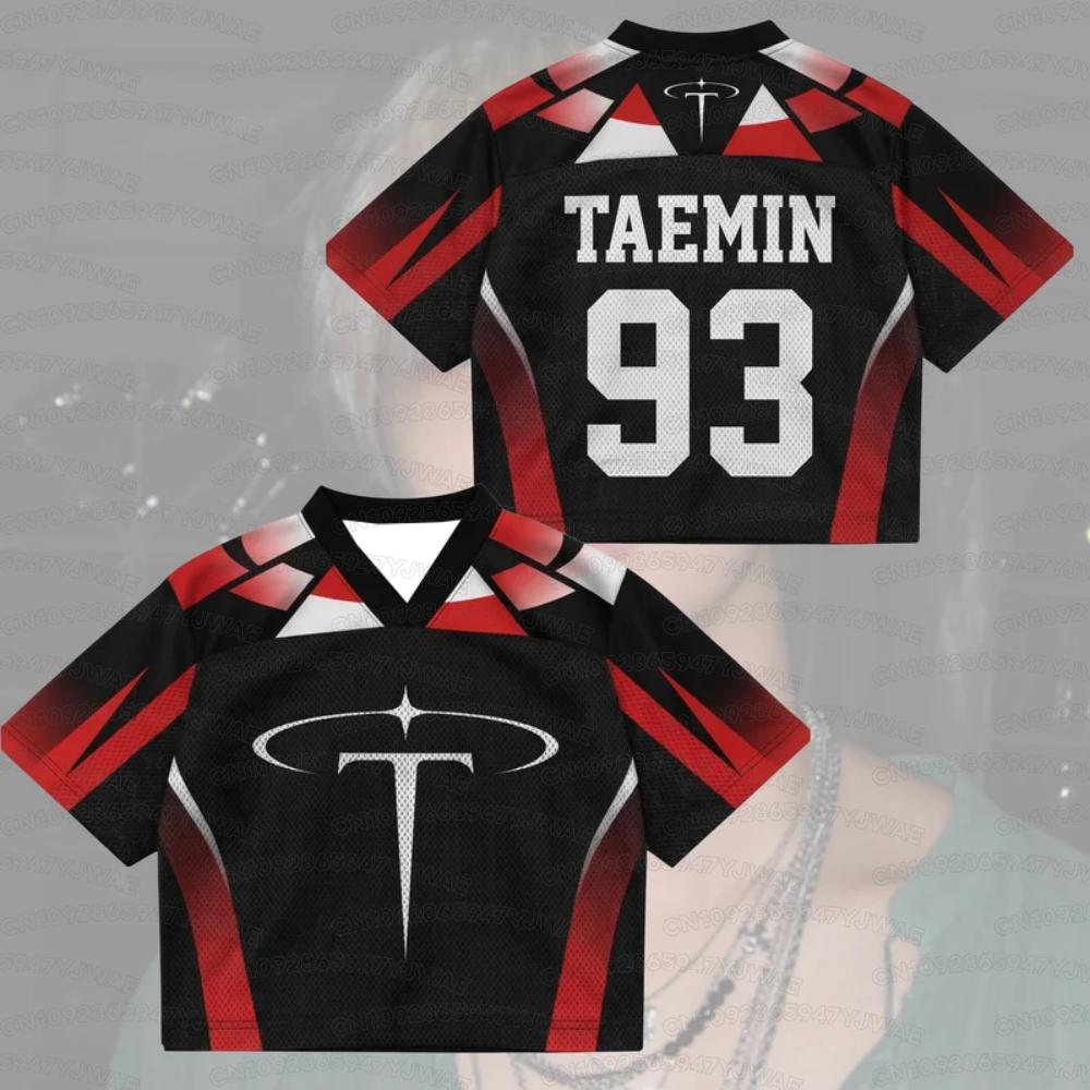 Summer Men's Women's Taemin World Tour Liminal Mixed Mesh Jersey Gift For Fans Short Sleeve Casual T-shirt Tops