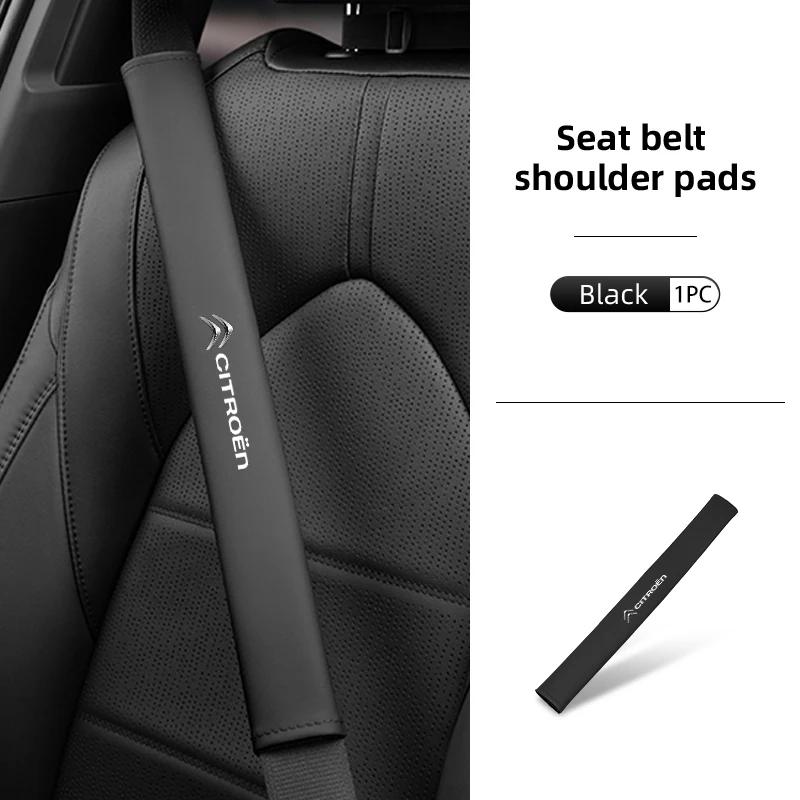 Leather Car Seat Belt Shoulder Protector Extended Decoration For Citroen C5 C1 C2 C6 C4L DS3 DS4 DS5 C-Elysee Grand Berlingo