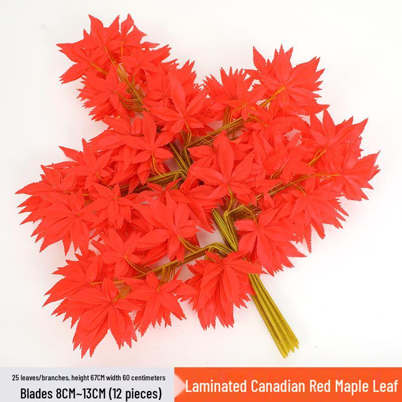 Artificial Red Maple Leaf Branch for Decoration and Landscaping
