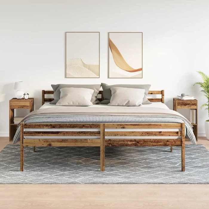 VidaXL Bedside Tables with Drawer 2 Pcs Old Wood 35x34x66.5 Cm, Side Table, Bedside Cabinet, Side Table for the 858728