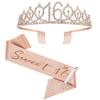 Fashion Alloy Digital Crown Headband Rhinestone Birthday Crown Headband Bachelor Party Prom Headdress Hair Accessories
