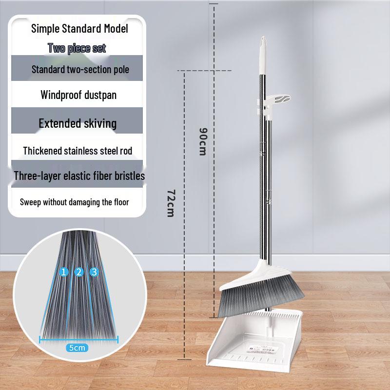 Foldable Broom & Dustpan Set - Large, Thickened, Durable & Convenient Storage