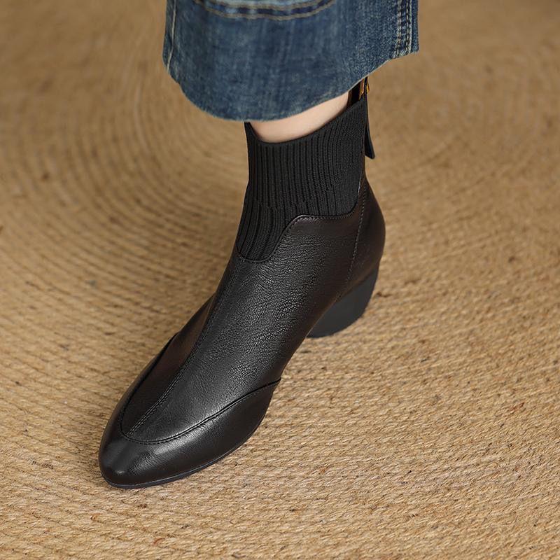 

Women s French Knit Sock Boots, 3cm Sole | 2025 Autumn/Winter Martin Chelsea Ankle Leather Boots 40