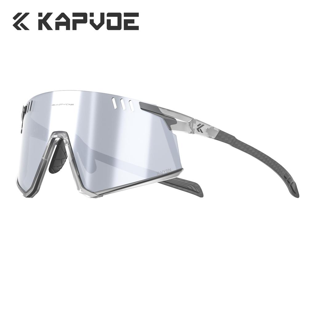 Lunettes de cyclisme Kapvoe Photochromiques UV400 VTT Claires Vélo de montagne Lunettes de soleil de transition pour hommes Femmes Lunettes de sport