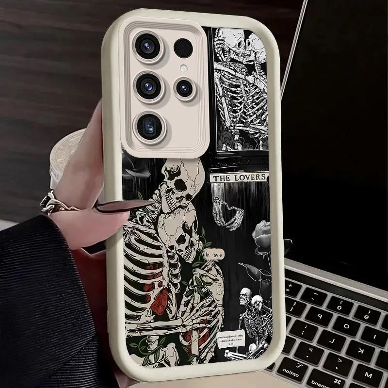 Cool Creative Heart Skull Case For Iphone 17 16pro 15pro14 13 12 11 12pro 13pro Max 14plus Silicone AntiFall Protective Cover