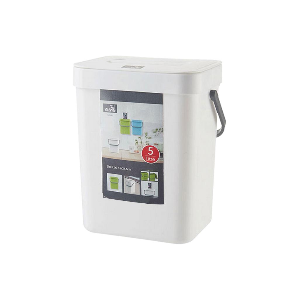 Sturdy And Durable Hanging Trash Can With Convenient Storage Slot And Easy Movement Handle Non Perforated Trash Cans