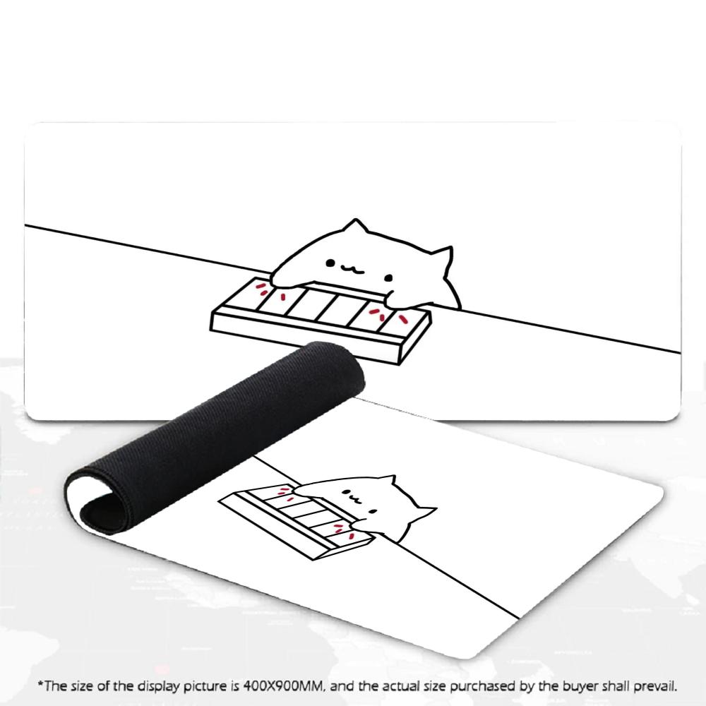 Large XXL Cute Bongo Cat Gaming Mouse Pad Cartoon Deskmat Non‑Slip Rubber Keyboard Mat Pc Game Desk Mats Gamer Computer Mousepad