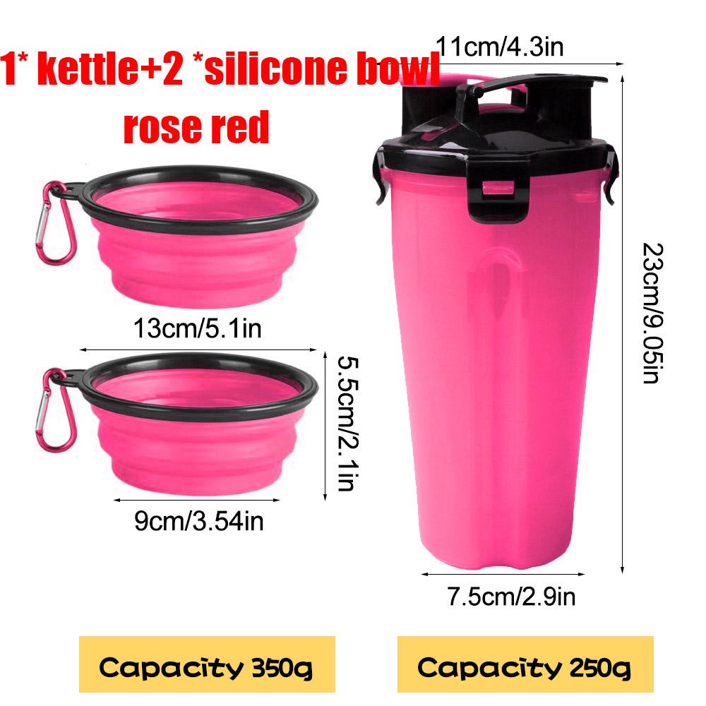 Portable 2 In 1 Pet Food Water Food Container with Folding Silicone Pet Bowls Outdoor Travel Dog Feeder Cup Pets Supplies