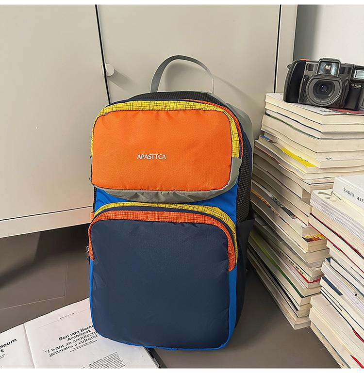 Schulrucksack Dopamin-Farbkombination Leicht Großes Fassungsvermögen Bergsteigen Outdoor Herren und Damen Multifunktional Freizeit Pendler Freizeit