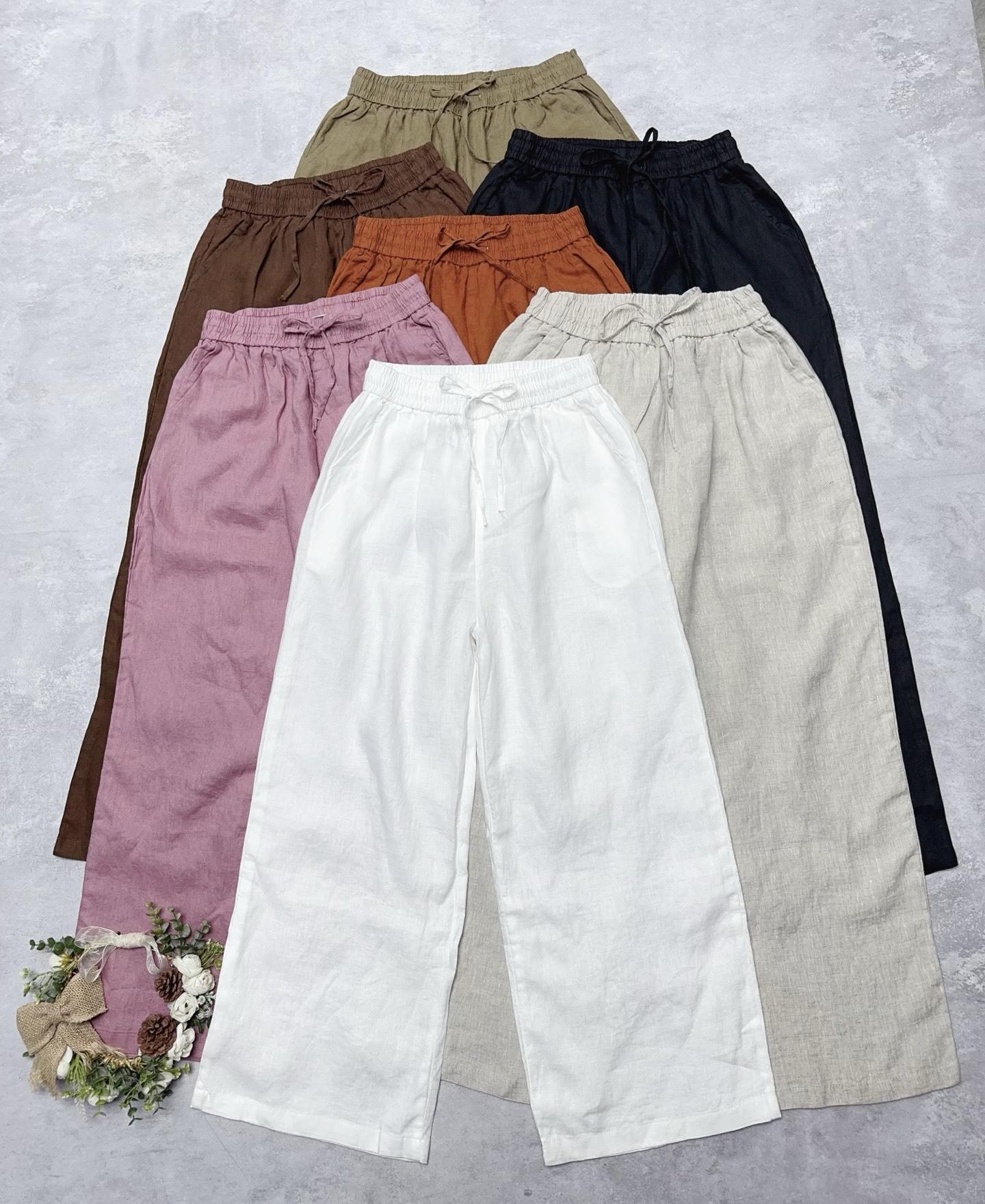 

Johnature Straight Leg Elastic Waistband Summer Trousers Summer Thin Comfortable Loose Versatile Casual Women Pants One Size кофейный