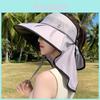 Outdoor Sun Protection Hat With Wide Brim And Neck Cover For Summer Beach Casual Wear
