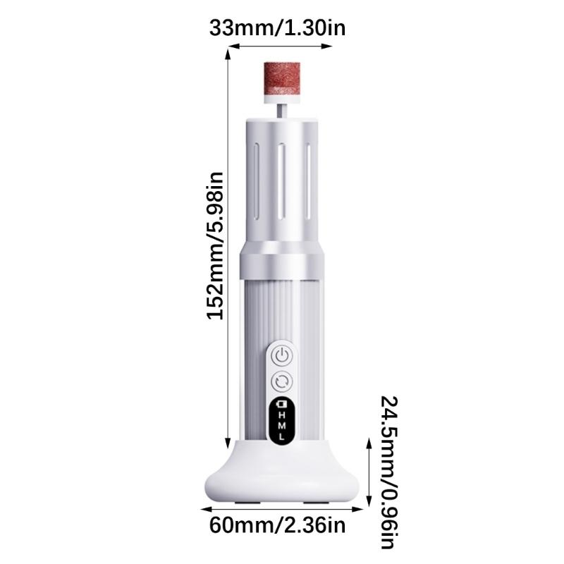 Rechargeable Two Head Callus Remover With Glass Abrasive Heads And Digital Display
