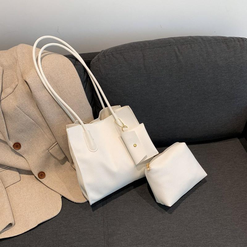 Stylish Street Trend Pu Tote Bag Set For Women Spacious And Elegant Handbag
