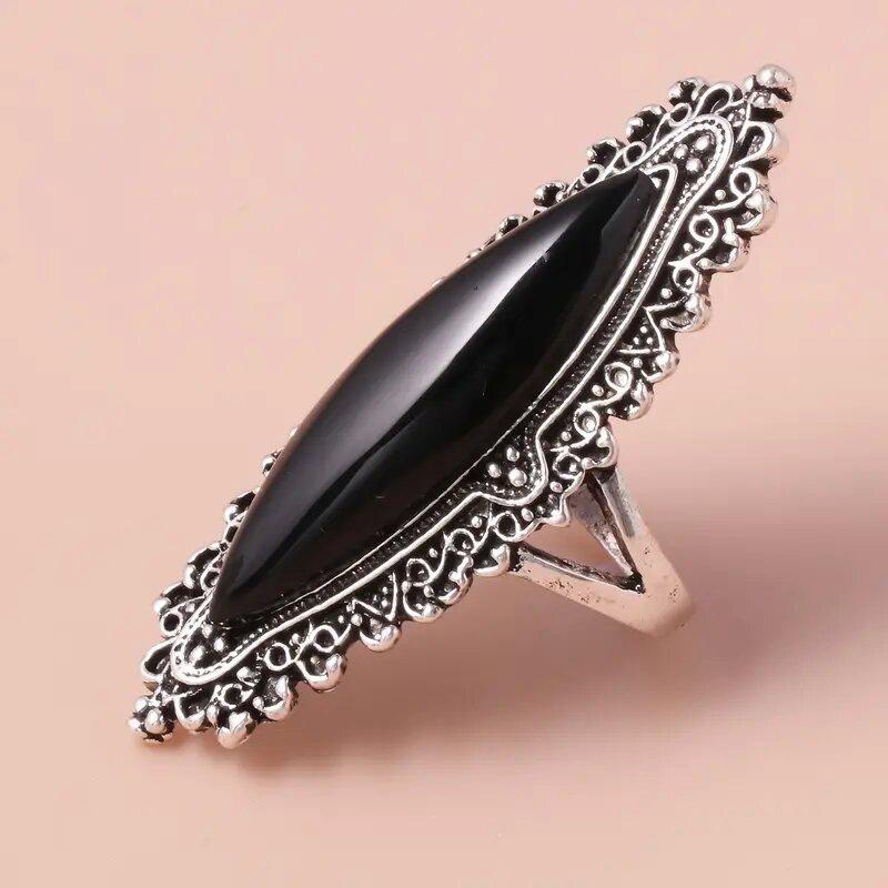

New European and American Retro Imitation Turquoise Copper Ring, Light Luxury, Niche, Old Style, Domineering Zircon, Headwear 6