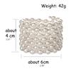 Gold/Silver Pearl Bracelet with Crystals and Sparkling Diamonds Pearl Elastic Bracelet-7 Rows Art Deco Bridal Jewelry
