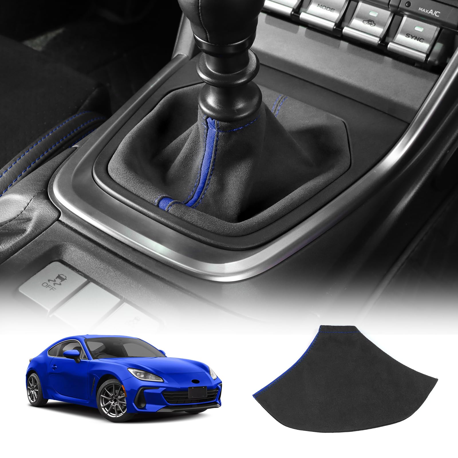 

KUNGKIC MT Toyota GR86 ZN8 Subaru BRZ ZD8 2021-2024 Чехлы на рычаг КПП Стиль замши Алькантара синий