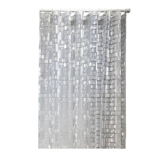 Cortina de Ducha Impermeable, Forro Grueso de EVA para Ducha, Cortina de Baño con Patrón de Guijarros 3D para Cabina de Ducha, Bañeras