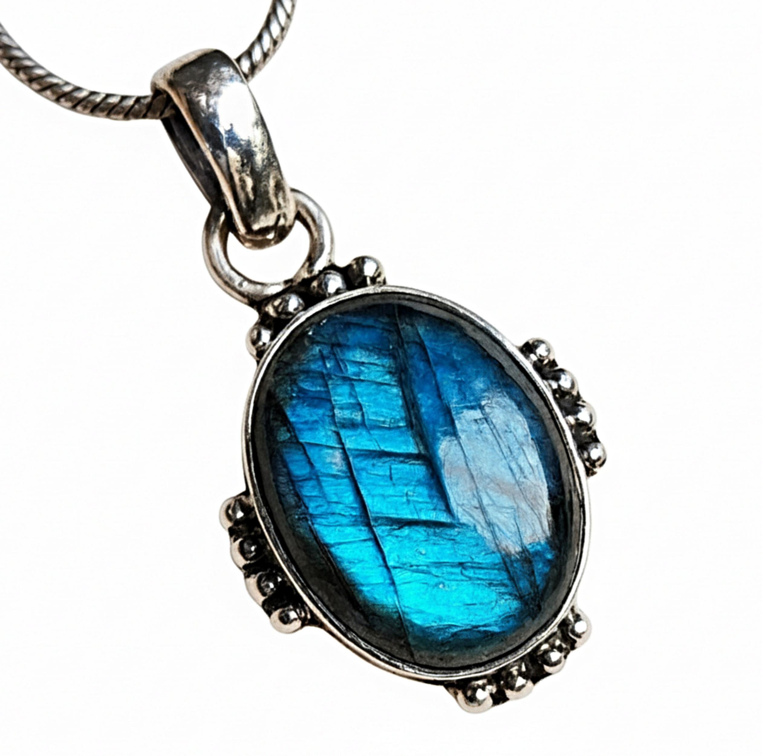 

Blue Labradorite Pendant, 925 Solid Sterling Silver, Minimalist Bohemian Pendant, Handmade Necklace Pendant серебряный