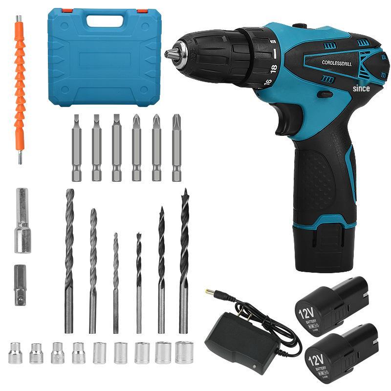 Multi-functional 12V Rechargeable Lithium Electric Drill & Screwdriver Set