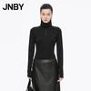 JNBY Slim Fit High Neck Zipper Long Sleeve T-Shirt