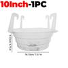 Plastic Hanging Water Catcher Tray for Round Hanging Baskets Plant Pot Clear Drip Pan Saucers with Built-in Hooks  8/10/12Inch