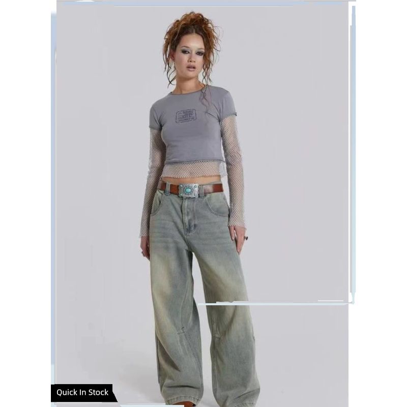 Jaded London Worn Looking Washed-out Denim Pants