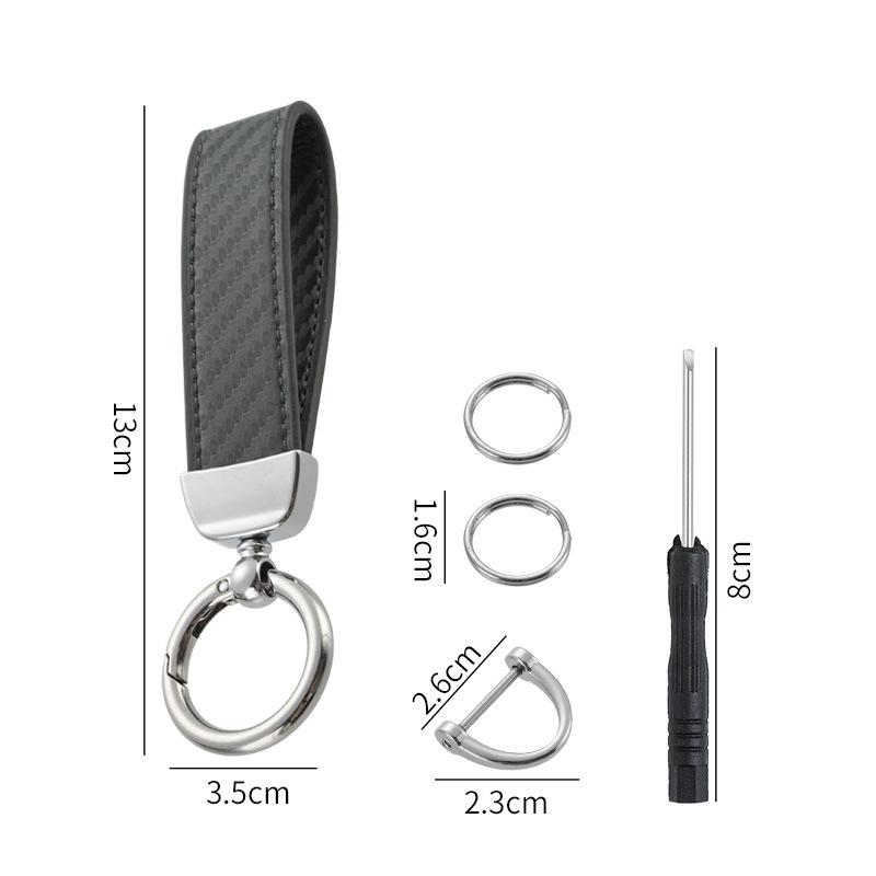 Breloc auto din fibră de carbon lucrat manual - Pandantiv din piele anti-pierdere pentru bărbați și femei