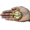 Feng Shui Tortoise for Good Luck | Brass Tortoise with Plate, Small Size, Brass, Gold Colour, 1 Set, Religious