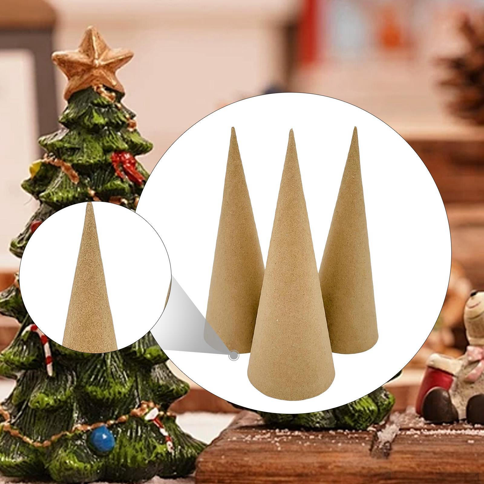 

3 шт. Конусы из папье-маше с открытым дном для поделок, товары для вечеринок, DIY рождественский топпер, картон