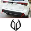 Glossy Black Rear Fog Light Lamp Frame Trim 2pcs For Toyota Highlander 2020-2023