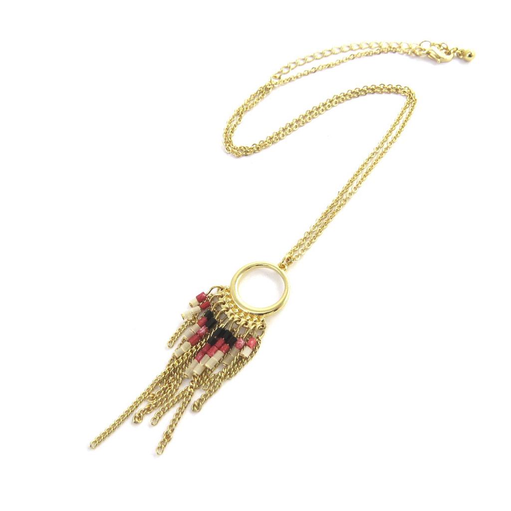 Les Trésors De Lily [M9346] - Golden Red 'Kilimanjaro' Necklace
