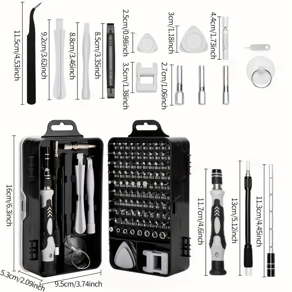Professional 115-In-1 Magnetic Precision Screwdriver Set, Repair Kit For Computer, Laptop, Cell Phone, Pc, Macbook, Household