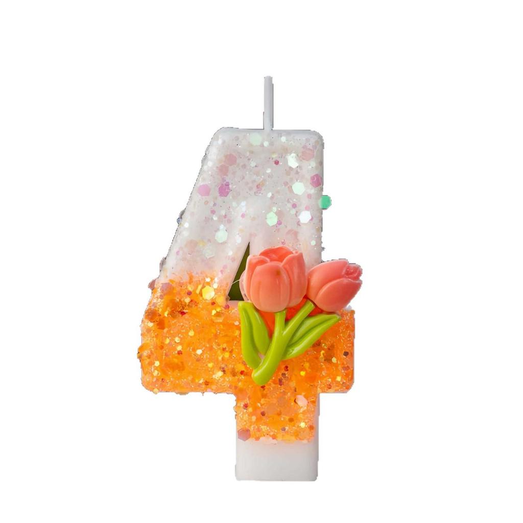 Creative DIY 0-9 Birthday Flower Candle for Cakes and Desserts