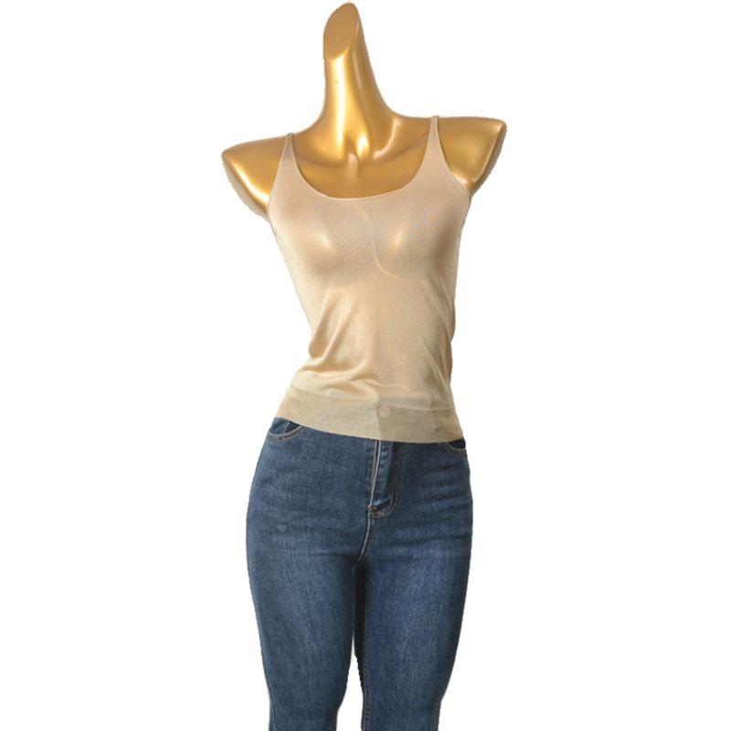 Silkworm Baby Feel Comfortable Inner Vest Fashion Wind Light Luxury Silk Slip Double V Neck Summer Normcore Sling Tops