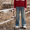 MOMOCO Girls' Winter Fleece-Lined Loose-Fit Jeans