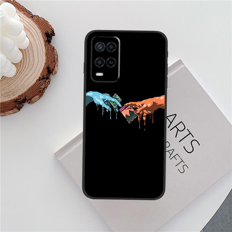 Grime Michelangelo Weed Case For Oppo A18 A38 A58 A78 A98 A79 A40 A60 A80 A16 A76 A96 A15 A74 A94 A54 A77 A17 Cover